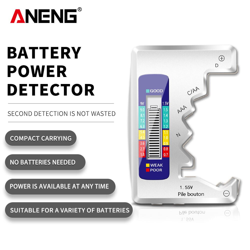 Gambar produk ANENG Tester Baterai Universal Battery Capacity Checker AA AAA Display Digital