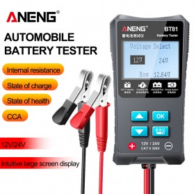 ANENG Tester Baterai Mobil Crangking Charging Circut Tester 100 to 1700 CCA 12V/24V - BT81 - Gray - 2
