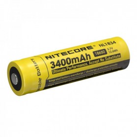 NITECORE 18650 Rechargeable Li-ion Battery 3400mAh 3.7V - NL1834 - Black/Yellow - 1
