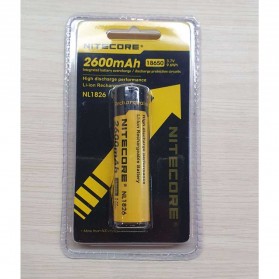 NITECORE 18650 Baterai Li-ion 2600mAh 3.7V - NL1826 - Black/Yellow - 3