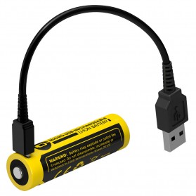 NITECORE 14500 Micro USB Rechargeable Li-ion Battery 750mAh - NL1475R - Black