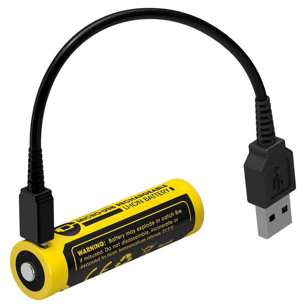 NITECORE 14500 Micro USB Rechargeable Liion Battery 750mAh NL1475R