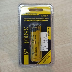 NITECORE 18650 Baterai Li-ion High Performance 3500mAh 3.6V 8A - NL1835HP - Black/Yellow - 9