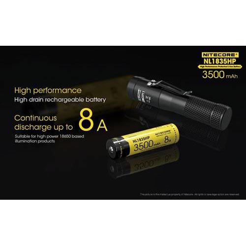 Gambar produk NITECORE 18650 Baterai Li-ion High Performance 3500mAh 3.6V 8A - NL1835HP