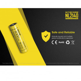 NITECORE 21700 Baterai Li-ion 4000mAh 3.6V - NL2140 - Black/Yellow - 5