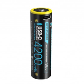 NITECORE 21700 Baterai Li-ion 4200mAh USB Charging 15A 3.6V - NL2142LTHPR - Black/Yellow - 2