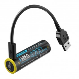 NITECORE 21700 Baterai Li-ion 4200mAh USB Charging 15A 3.6V - NL2142LTHPR - Black/Yellow - 4