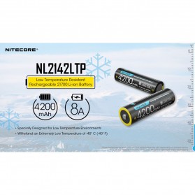 NITECORE 21700 Baterai Li-ion 4200mAh 3.6V 8A MAX - NL2142LTP - Black - 5