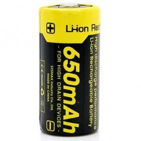 NITECORE RCR123A Rechargeable Li-ion Battery 650 mAh 3.7 V - NL166 - Black/Yellow - 1