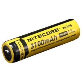 NITECORE 18650 Rechargeable Li-ion Battery 3100mAh 3.7V - NL188 - Black/Yellow - 1