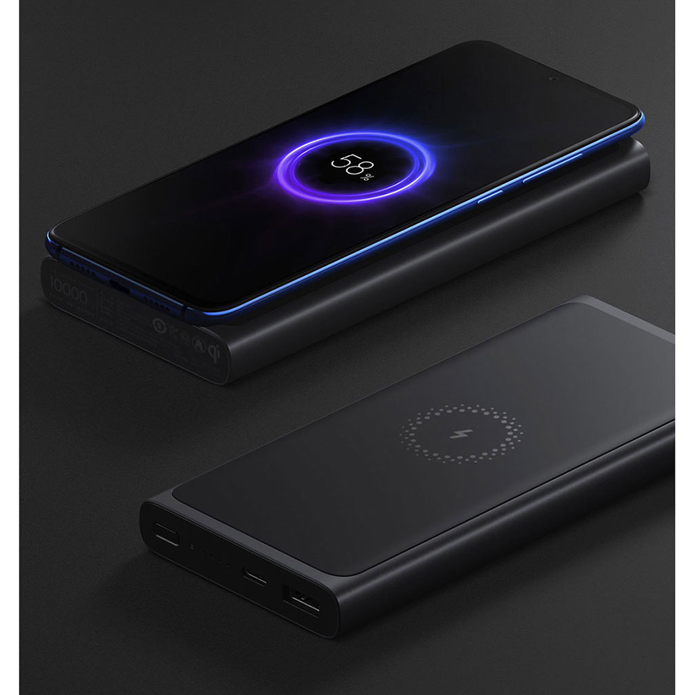 Xiaomi Qi Wireless Charging Power Bank Usb Type C 10000mah Wpb15zm Original Black Jakartanotebook Com