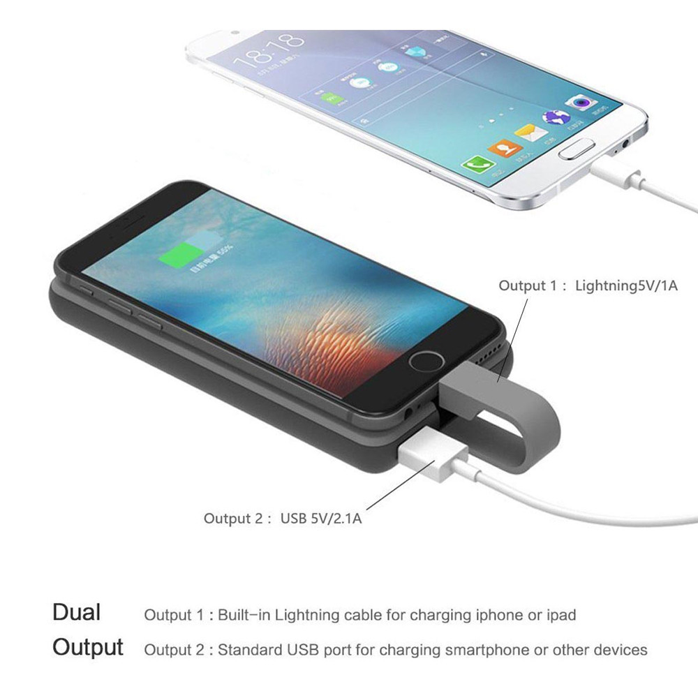 Hame Power Bank 8000mAh Built In Lightning Cable