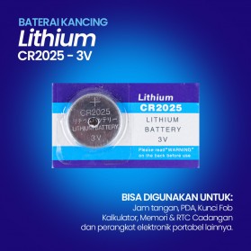 Baterai Kancing Lithium CR2025 3V (1 PCS)