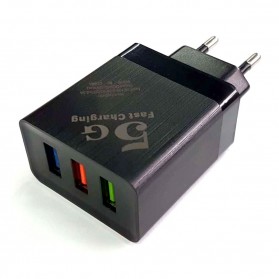 CARPRIE Charger USB Fast Charging 3 Port 2.4A - AR101 - Black