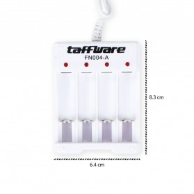 Taffware Charger Baterai USB Plug 4 slot for AA/AAA - FN004-A - White - 7