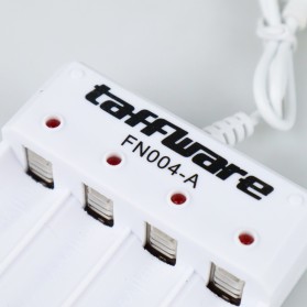 Taffware Charger Baterai USB Plug 4 slot for AA/AAA - FN004-A - White - 3