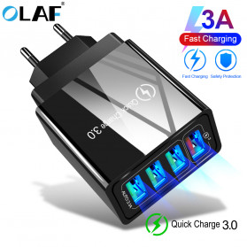OLAF Charger USB Fast Charging QC 3.0 4 Port 48 W - HC-376 - Black - 1
