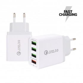 OLAF Charger USB Fast Charging QC 3.0 4 Port 48 W - BK-376 - White - 1