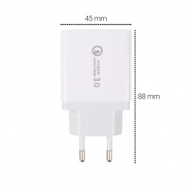 OLAF Charger USB Fast Charging QC 3.0 4 Port 48 W - BK-376 - White - 6