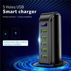 USLION Charger USB Charging Station Dock 5 Port 4A - US04 - Black