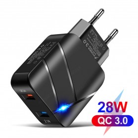 CARPRIE Charger USB Fast Charging QC 3.0 2 Port 3 A - TE-Q820 - Black