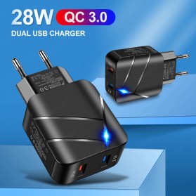 CARPRIE Charger USB Fast Charging QC 3.0 2 Port 3 A - TE-Q820 - Black - 2