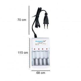 Doublepow Charger Baterai 4 slot for AA/AAA with 4 PCS AA Battery Rechargeable NiMH 1200mAh - DP-B02 - White - 6
