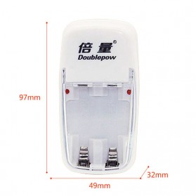 DOUBLEPOW Charger Baterai 2 slot for AA/AAA with 2 PCS AA Battery Rechargeable NiMH 800mAh - DP-B01 - White - 6