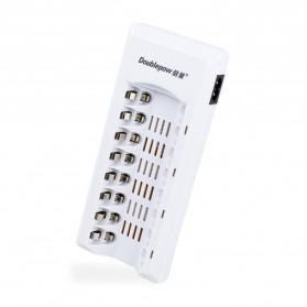 DOUBLEPOW Charger Baterai 8 slot for AA/AAA - DP-K18 - White - 1