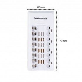 DOUBLEPOW Charger Baterai 8 slot for AA/AAA - DP-K18 - White - 5