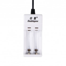 DOUBLEPOW Charger Baterai 2 Slots for AA/AAA - DP-U21 - White