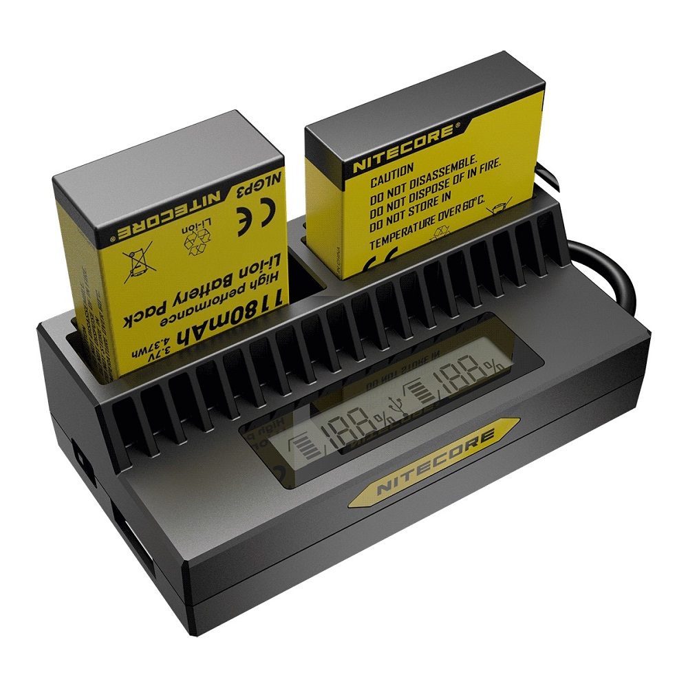 Nitecore Intelligent USB Charger for GoPro Hero 4/3 AHDBT 