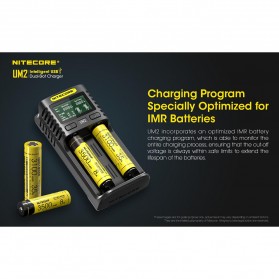 Nitecore Intelligent QC2 USB Charger Baterai 2 Slot Li-ion NiMH - UM2 - Black - 10