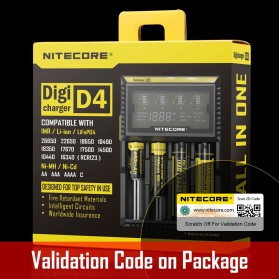 Nitecore Digicharger Universal Battery Charger 4 Slot for Li-ion and NiMH - D4 - Black - 4