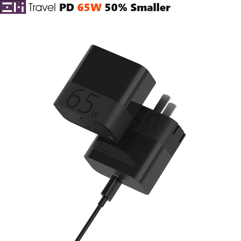 Xiaomi Zmi Travel Charger Usb Type C Qc3 0 65w Android Ios Laptop Ha712 Black Jakartanotebook Com