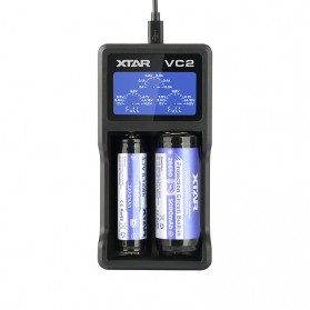 Xtar VC2 Premium Micro USB Battery Charger 2 Slot for Li-ion with LCD Display - Black - 1