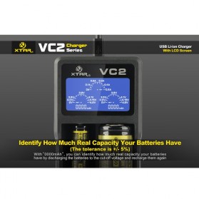 Xtar VC2 Premium Micro USB Battery Charger 2 Slot for Li-ion with LCD Display - Black - 6