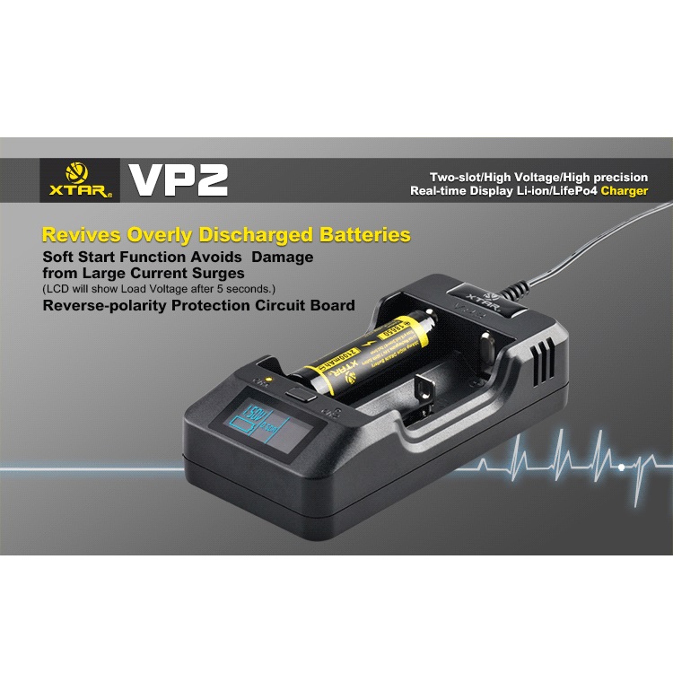 xtar vp2 intelligent battery charger 2 slot for li ion xtar vp2 intelligent battery charger 2 slot for li ion