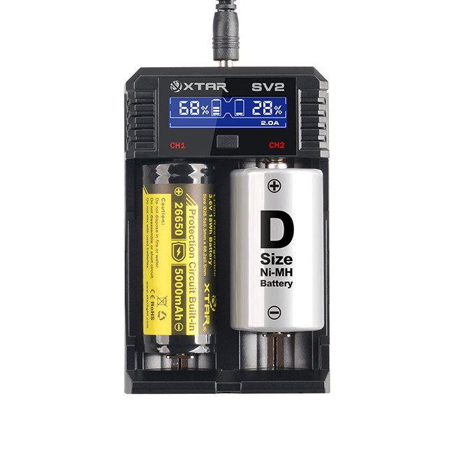 Xtar Sv2 Rocket Battery Charger 2 Slot For Li Ion And Ni Mh Black Jakartanotebook Com