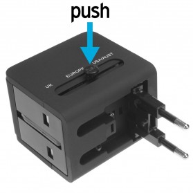 Travel Adapter Universal Plug EU UK US dengan 1A USB Port - JY-148 - Black - 3