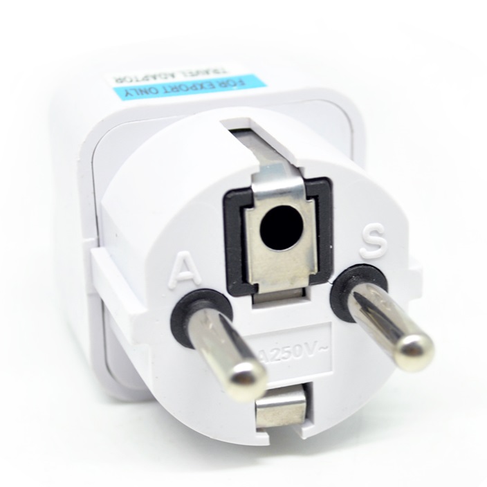 Universal Eu 2 Round Plug Adapter To 3 Pin Plug White Jakartanotebook Com