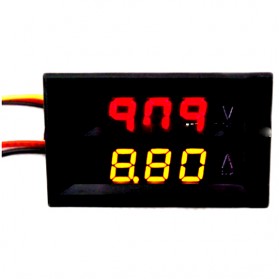 Alat Pengukur Listrik Voltmeter Ammeter Dual LED - Black