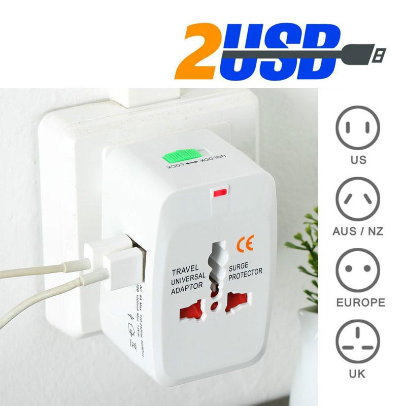 universal travel adapter eu au uk us with 2 usb port universal travel adapter eu au uk us with 2 usb port