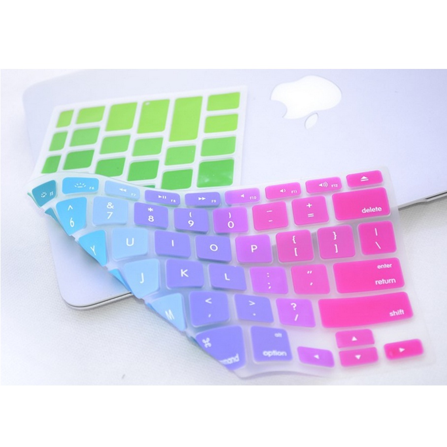 Rainbow Color Silicone Keyboard Cover Protector Skin For Macbook Air 17 Pro 17 Inch Multi Color Jakartanotebook Com