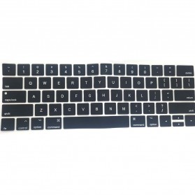 HRH Solid Color Silicone Keyboard Cover Protector Skin for Macbook Pro 13 15 Inch - Black - 2
