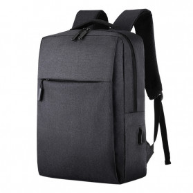 Litthing Tas Laptop Backpack Anti Maling with USB Charger Port - M135367 - Black