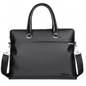 Rhodey Tas Selempang Laptop Pria Premium Kulit Leather Bag Briefcase - HA-091 - Black