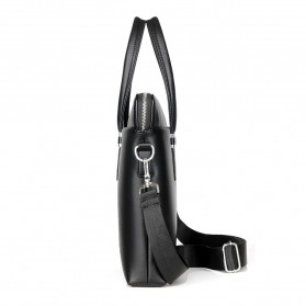 Rhodey Tas Selempang Pria Premium Kulit Leather Bag Briefcase - HA-062 - Black - 2