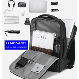 VORMOR Tas Ransel Laptop Backpack USB Charging - AG1901 - Black - 2