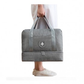 JULY'S Tas Duffel Jinjing Wanita Travel Handbag Bag - B0127 - Gray